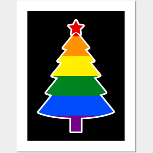 Christmas Tree LGBT Flag Gay Pride Rainbow Posters and Art